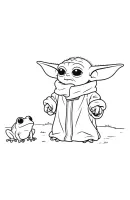 Baby Yoda kleurplaat 11
